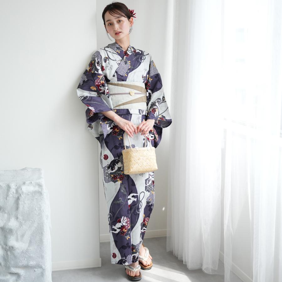 浴衣 レディース セット ニコアンティーク 高級変わり織 浴衣3点