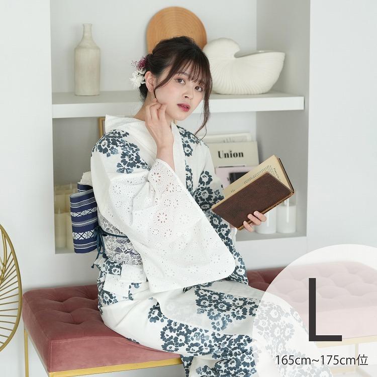 浴衣4点セット 浴衣 帯 レース 下駄 Utatane Tl トールサイズ 身長165 175cm 衿 片袖口 レース ベージュ 系 水色 小菊 ブルー アシンメトリー 和歌山染工 浴衣通販 Utatane 通販 Yahoo ショッピング
