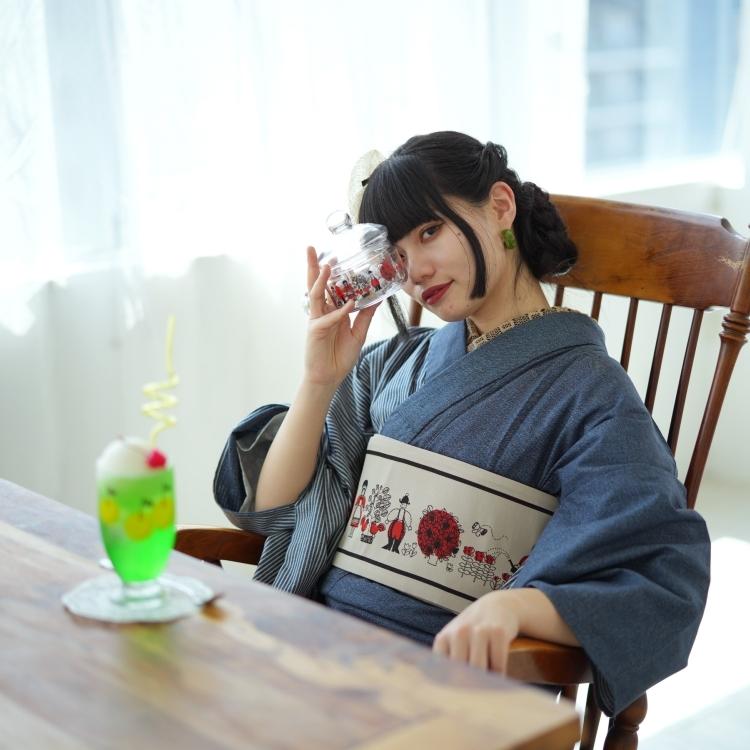 着物 デニム レディース ニコアンティーク×アデリアレトロ レトロ 