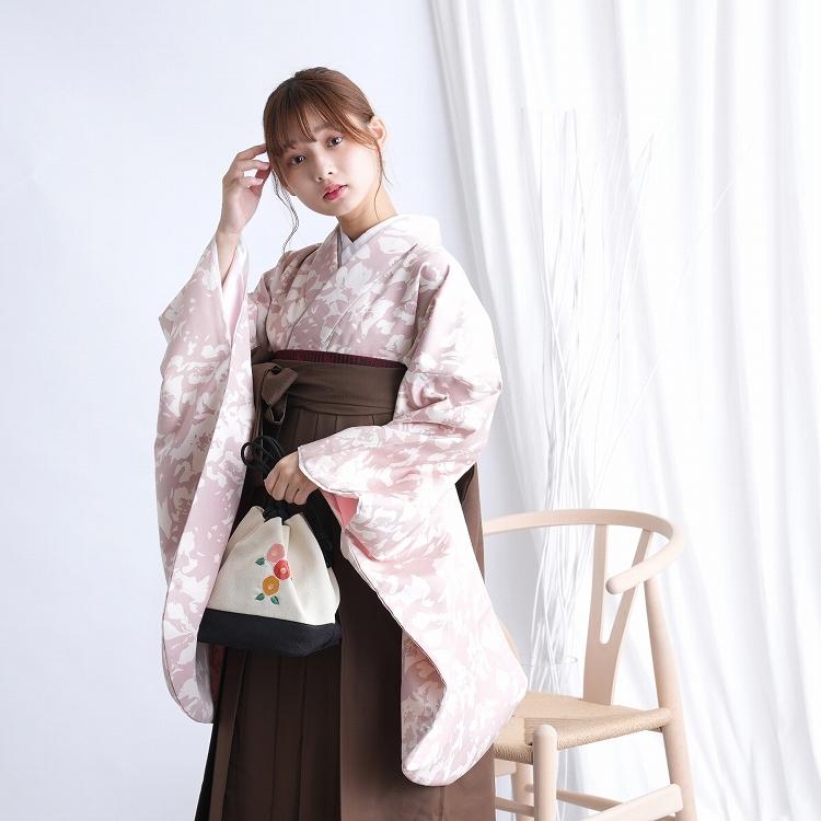 販売 2尺袖着物 袴 2点セット 大人 綺麗系 袴セット 卒業式 花 ピンク系 くすみピンク アイボリー ボタニカル 重ね衿縫い付済 洋風 かわいい くすみカラー 浴衣通販 Utatane 通販 Yahoo ショッピング