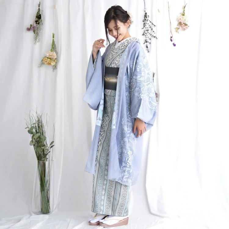 羽織 単品 フリーサイズ 絵羽 レース柄 フレンチレース ニュアンスカラー グレー アシンメトリー アンティーク風 ニコアンティーク レトロ レディース 着物 浴衣通販 Utatane 通販 Yahoo ショッピング
