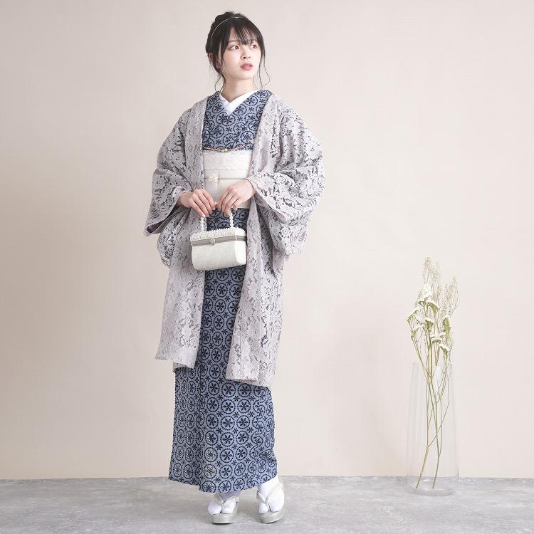 レース羽織 単品 ニコアンティーク フリーサイズ グレージュ ベージュ グレー 羽織 レース 国産生地 日本製レース 花 総レース 薄羽織 くすみカラー 浴衣通販 Utatane 通販 Yahoo ショッピング