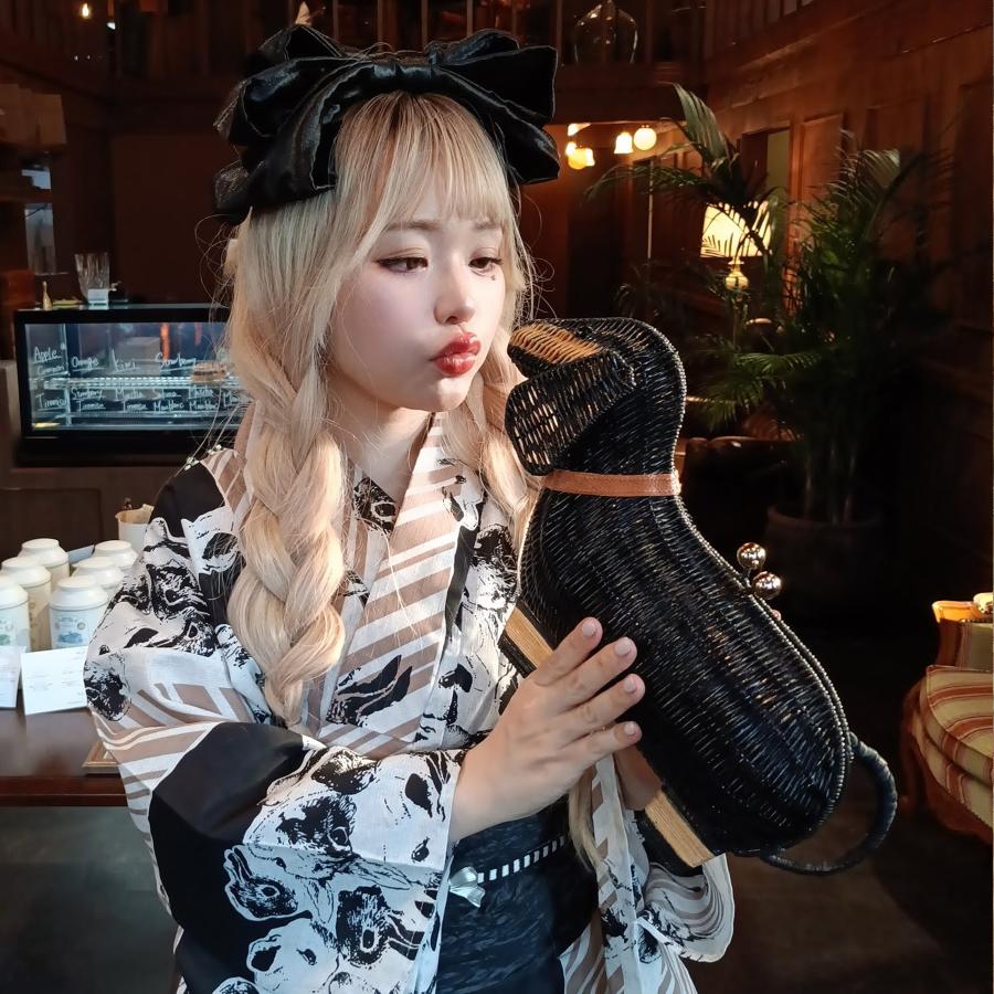 utatane カゴバッグ 籐カゴバッグ バッグ単品 ダックスフンド 犬