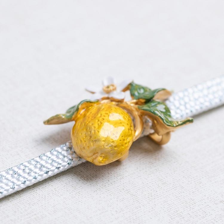 帯留め アンティーク風 数-SUU- レトロ レモン イエローゴールド系  