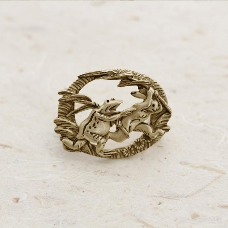 帯留め うさぎ 帯留 数-SUU- レトロ アンティークゴールド 系 ウサギ