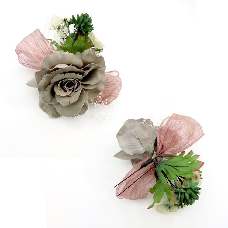 ヘアアクセ ヘアアクセサリー ドライフラワー 花 造花 Uピン ヘアピン フラワー 袴 浴衣 成人式 結婚式 バラ リボン かすみ草 紺 青 緑 ベージュ くすみカラー 浴衣通販 Utatane 通販 Yahoo ショッピング