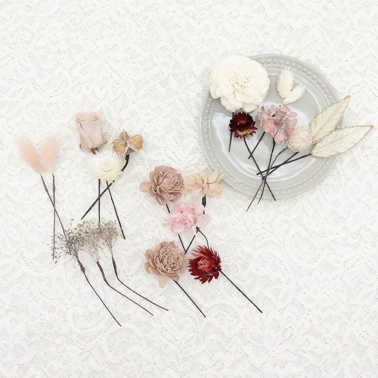 ドライフラワー 髪飾り 点セット 日本製 ヘアアクセサリー ピンク 白 赤 ベージュ くすみカラー ナチュラル ヘアアクセ 結婚式 二次会 卒業式 謝恩会 袴 浴衣通販 Utatane 通販 Yahoo ショッピング