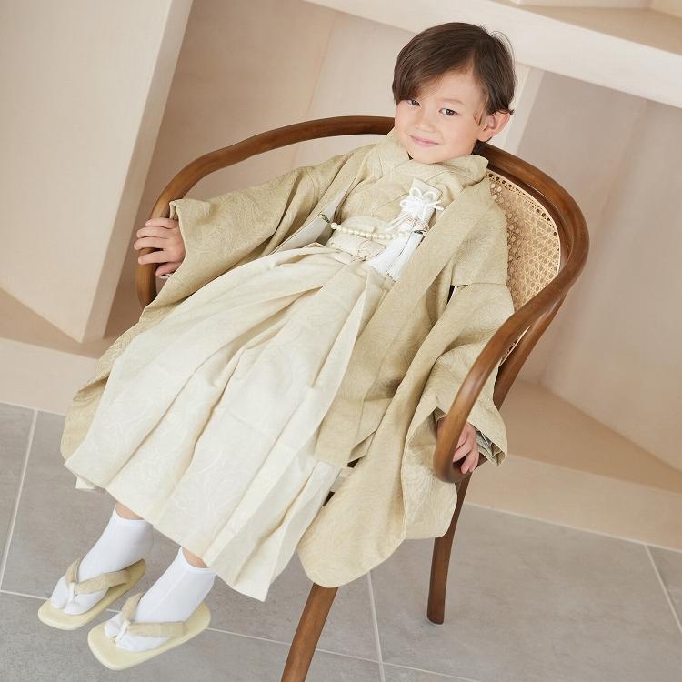 七五三 着物 5歳 男の子 購入 utatane レトロ ジャガードペイズリー  
