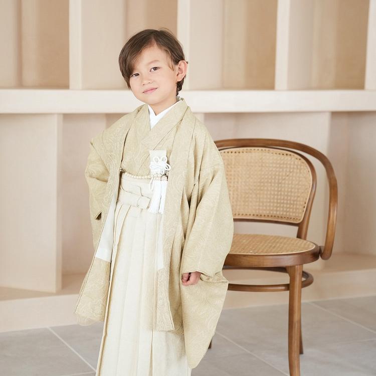 七五三 着物 5歳 男の子 購入 utatane レトロ ジャガードペイズリー  
