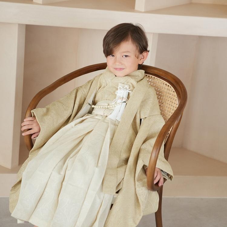 七五三 着物 5歳 男の子 購入 utatane レトロ ジャガードペイズリー  