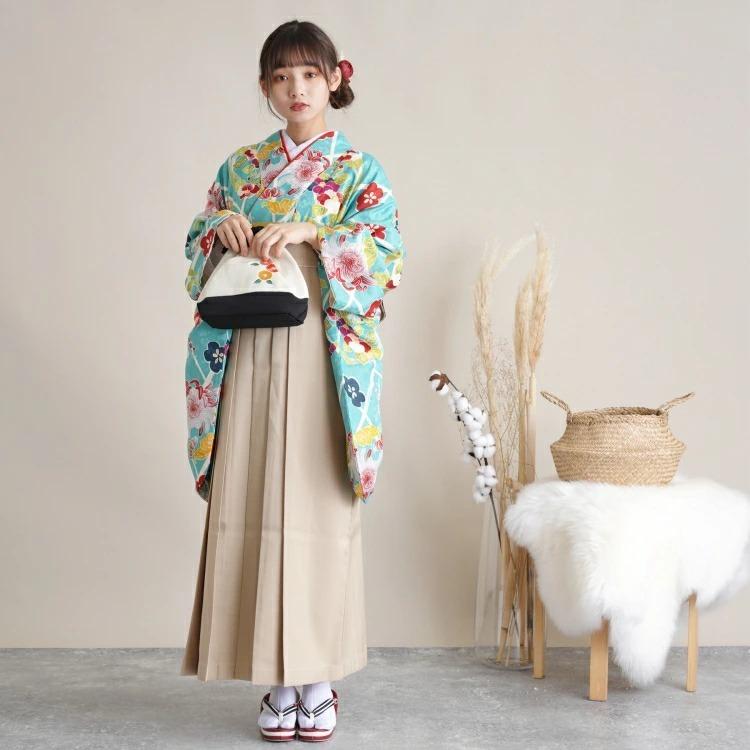 送料込 リサイクル着物セット販売 ジュニア 大人 袴 2点セット 着物 袴 着物 古着 袴 卒業式 小学生 大学生 レトロ 水色 ブルー 花 菊 新しいコレクション Zoetalentsolutions Com