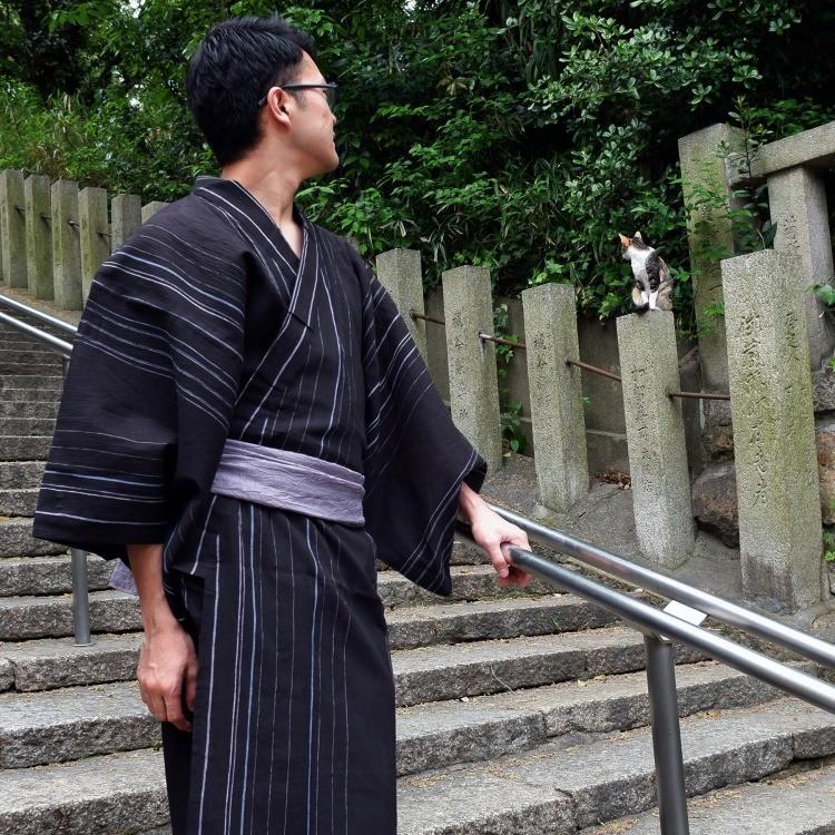 品数豊富 浴衣 メンズ 綿麻 男ゆかた 近江ちぢみ 紳士ゆかた Mサイズ No 02 Fucoa Cl