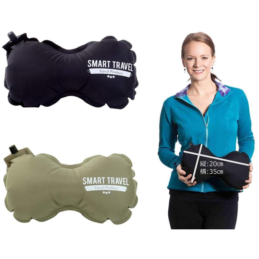 超格安一点 Smarttravel 飛行機 クッション 腰 腰痛 まくら 枕 ネックピロー 海外旅行 便利グッズ 1 ビンテージブラック Wantannas Go Id