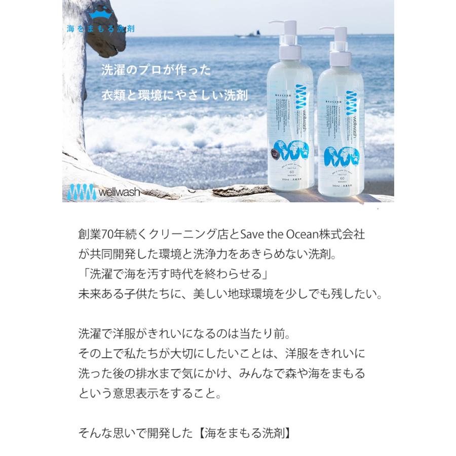 wellwash 海をまもる洗剤 洗濯用 ボトルポンプ 300ml 海を守る