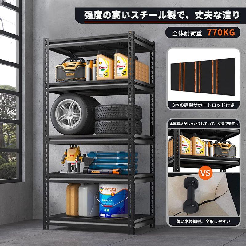 REIBII ラック 棚 スチールラック 幅80cm×奥行42cm×高さ183cm 収納棚 メタルラック 全体耐荷重770KG 組立簡単 高 REIBII ラック 棚 スチールラック 幅80cm×奥行42cm×高さ183cm 収納棚 メタルラック 全体耐荷重770KG 組立簡単 高 　