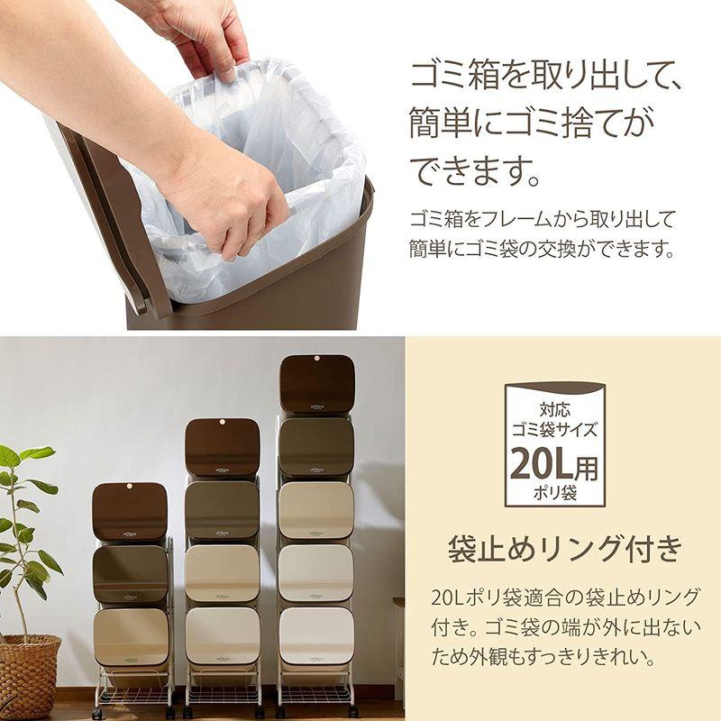 リス 分別 ゴミ箱 ラテスタイル 4P スタンドダストボックス ミックス 19L×4段 リス 分別 ゴミ箱 ラテスタイル 4P スタンドダストボックス  ミックス 19L×4段