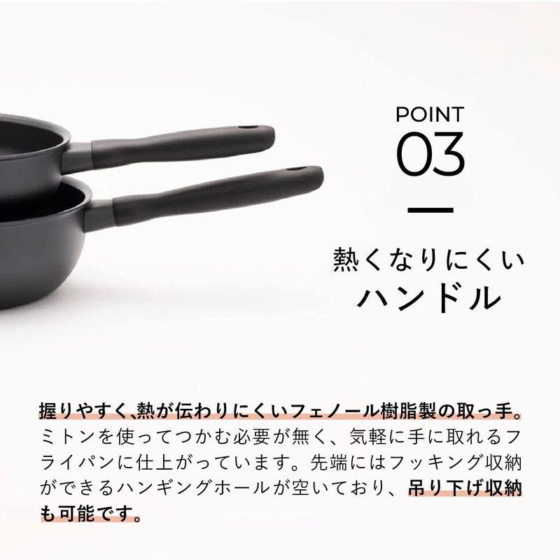 キッチン用品 マイヤー (Meyer) フライパン 「ミッドナイト シェフズパン 20cm」 アルミニウム IH対応 フッ素樹脂加工 国内正規品 MNH-｜utilityfactory｜02