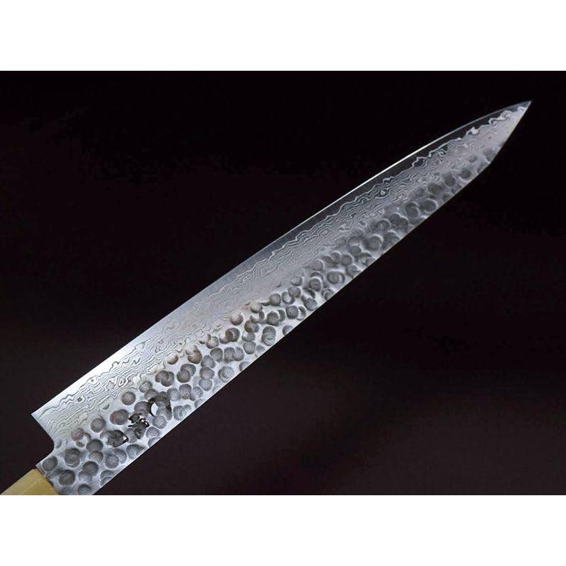 【新品・未使用】白雲之作 筋引き包丁 27cm（ダマスカス）箱付き 梵天雲龍 筋引き 包丁 270mm ダマスカス VG10 越前打刃物