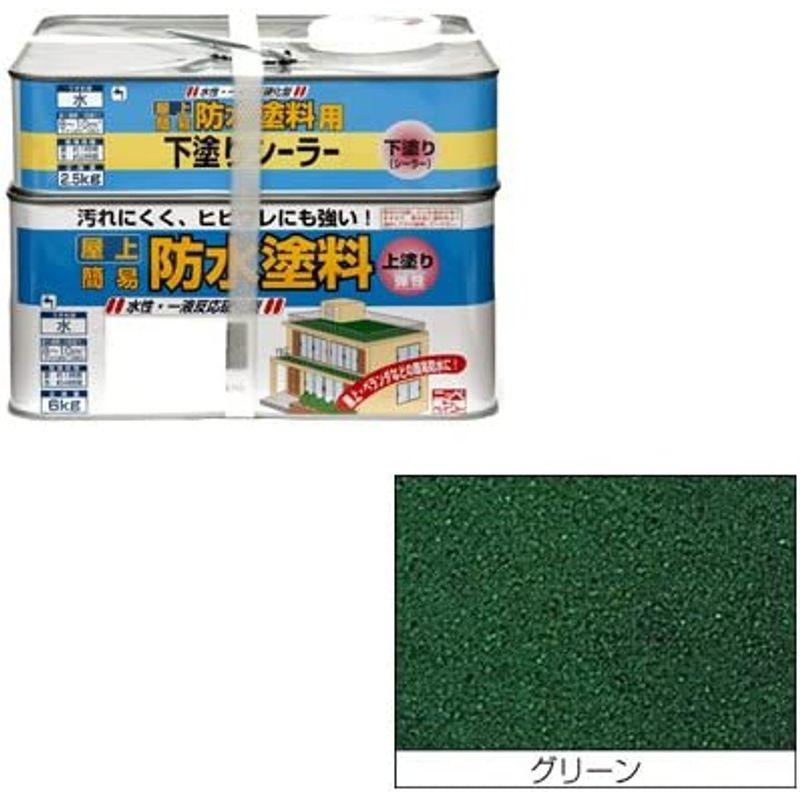 ニッペ ペンキ 塗料 水性屋上防水塗料セット 8.5kg グリーン 水性 つやなし 屋外 日本製 4976124246043 :