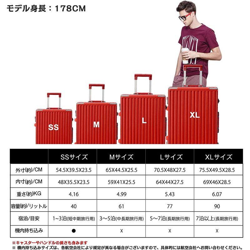 新春SALE！ タビトラ スーツケース キャリーケース アルミフレーム 機内持込み TSAロック ダブルキャスター YKKファスナー 大容量 軽量 大型 耐 【J2131942132】(13466円)