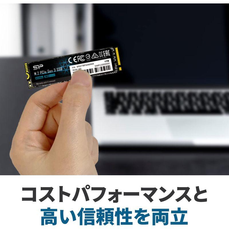 コンピューターパーツ シリコンパワー SSD 2TB 3D NAND M.2 2280 PCIe3.0×4 NVMe1.3 P34A60シリーズ 5年保証 SP0｜utilityfactory｜03