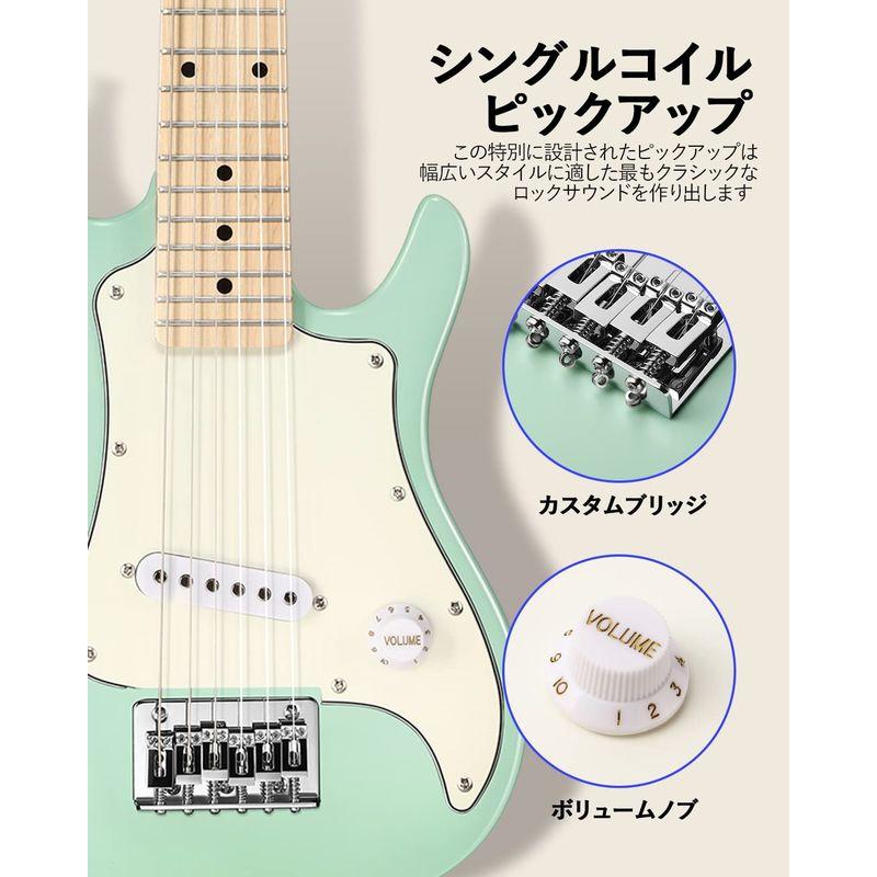 正規Donner ミニエレキギター 初心者セット 専用ケースとチュ 肌に