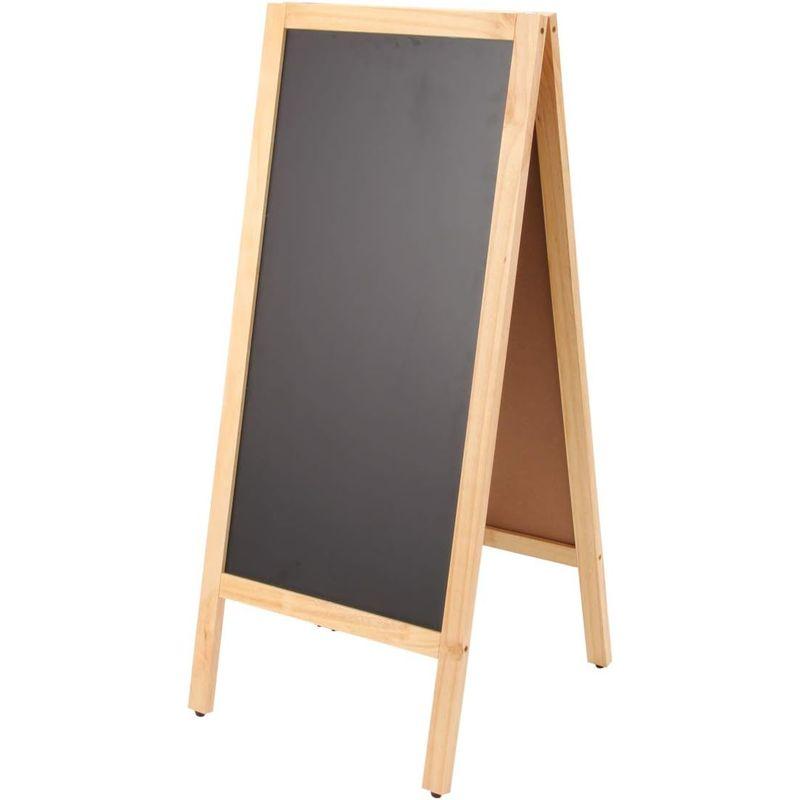 ブラックボード　ナチュラル木目　スタンドボード　(両面)　立て看板　黒　幅45×高さ105cm　Woody　A型看板　全2種　メニューボード