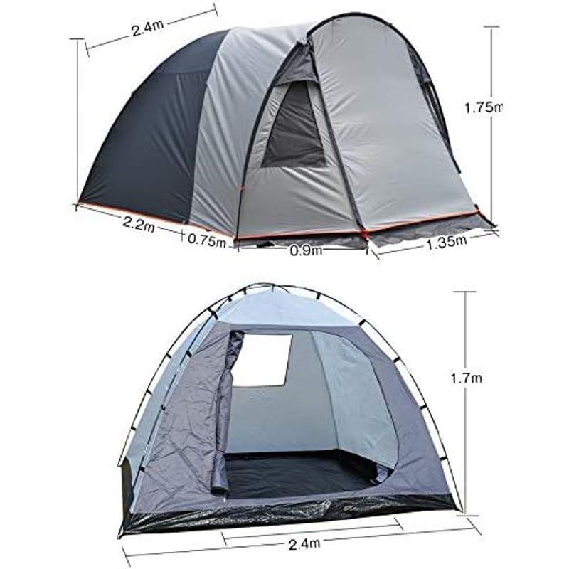 アウトドア用品 サンパーシー ツーリングテント 45人用 耐水圧3000mm 収納袋付 (コーヒー) 並行輸入品 ツーリングテント サンパーシー 耐水圧3000mm 収納袋付 コーヒー 並行輸入品 商品名 5人用 サイズ