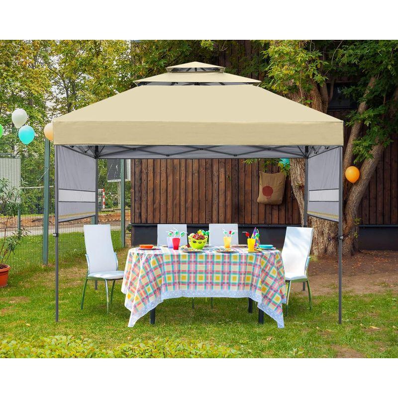 ABCCANOPY タープテント 3ｍ ワンタッチ オーニング シェード 三重屋根シート 日除け 撥水 UVカット キャスター収納バッグ付き ABCCANOPY タープテント 3ｍ ワンタッチ オーニング シェード 三重屋根シート 日除け 撥水 UVカット キャスター収納バッグ付き サイズ