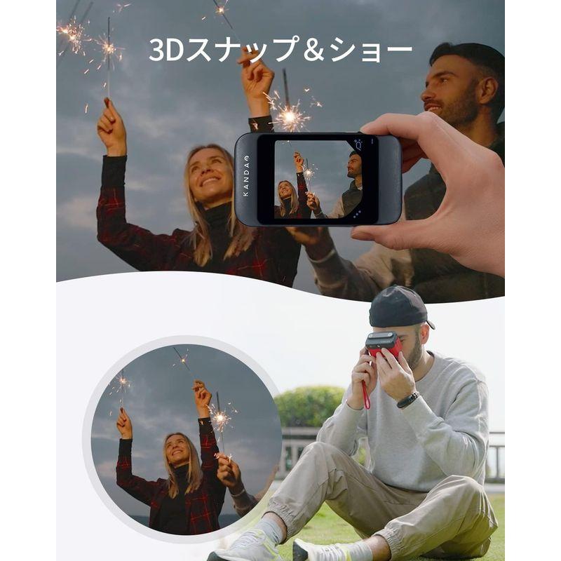 自宅で試着 3Dカメラ Kandao - 4K 60FPS 3Dキャプチャーインスタントカメラ、180度 3Dデジタル立体視カメラ、2.54インチタッチ