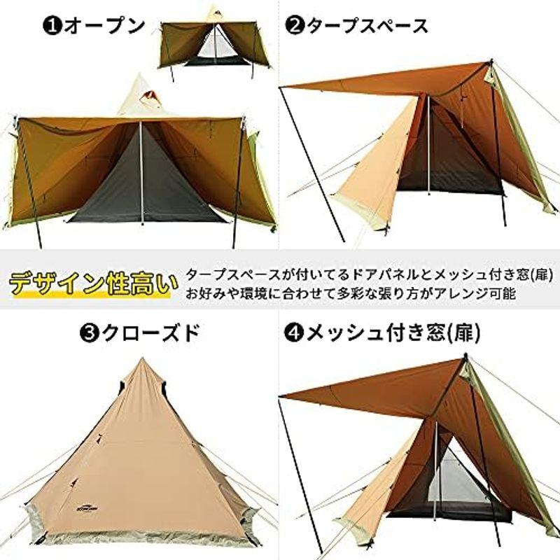 SoomloomテントHAPI 4P+inner tent 4.5ｍx4.3ｍx2.8ｍ 4 人用 焚き火可 ポリコットンTC ファイアプレ｜utilityfactory｜03