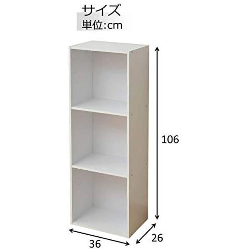 直売超安い カラーボックス ホワイト 家具・インテリア 山善 幅36×奥行26×高さ106cm 3段 A4対応 組立品 KGAB-3(WH)