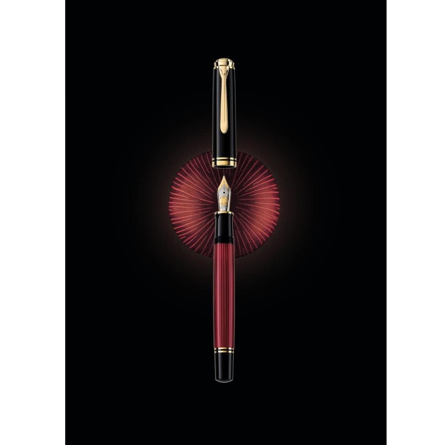 ペリカン　M800 レッドストライプ　万年筆　F 新品)Pelikan ペリカン 万年筆 スーベレーン M800 レッドストライプ