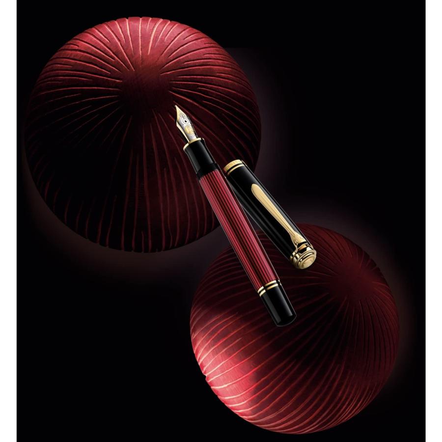 Pelikan ペリカン 万年筆 F 細字 スーベレーン レッドストライプ M800