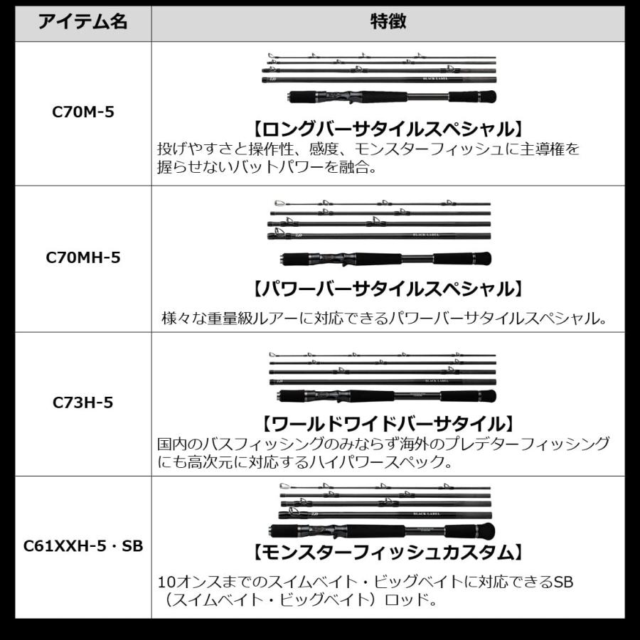 ダイワ　ブラックレーベル　トラベル　61XXH DAIWA（釣り） ダイワ 21 ブラックレーベル トラベル C61XXH-5