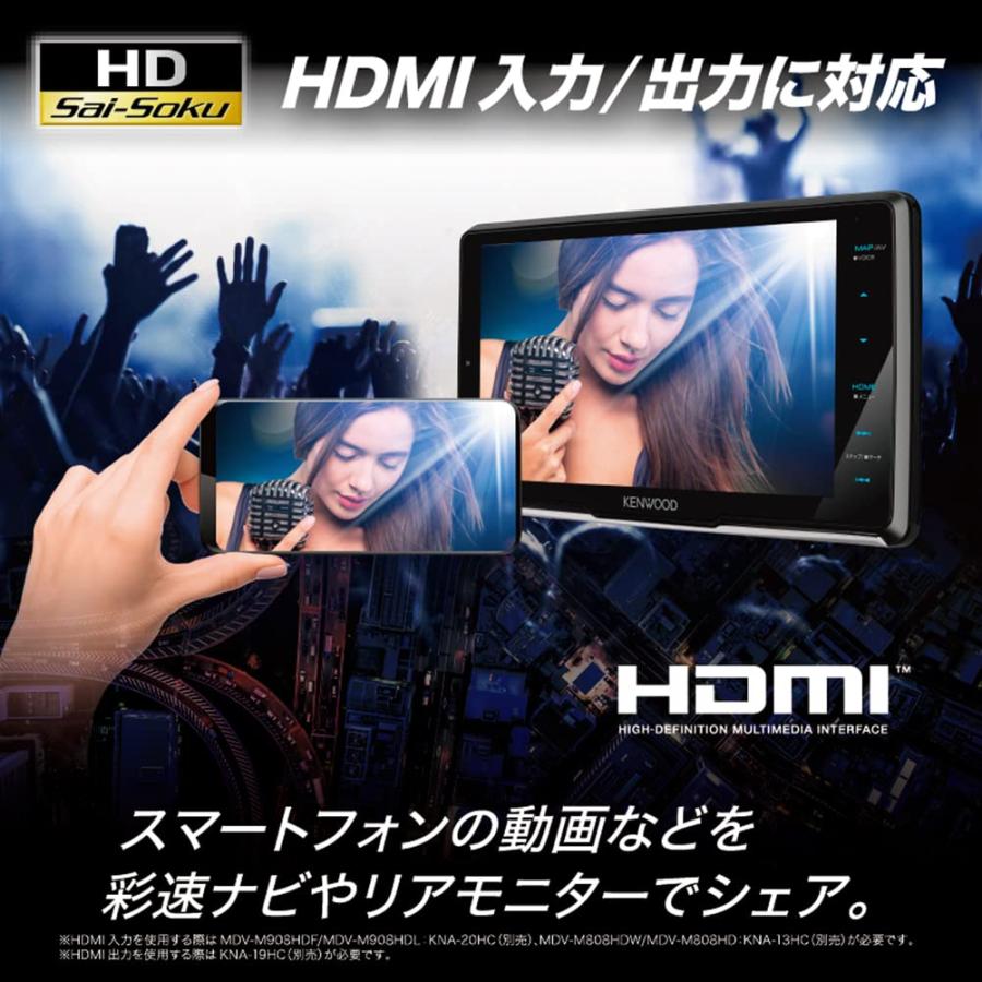 ケンウッド メモリーナビ MDV-M908HDF 彩速　9インチ フローティング 彩速ナビ ケンウッド MDV-M908HDF 9インチ フローティングモデル