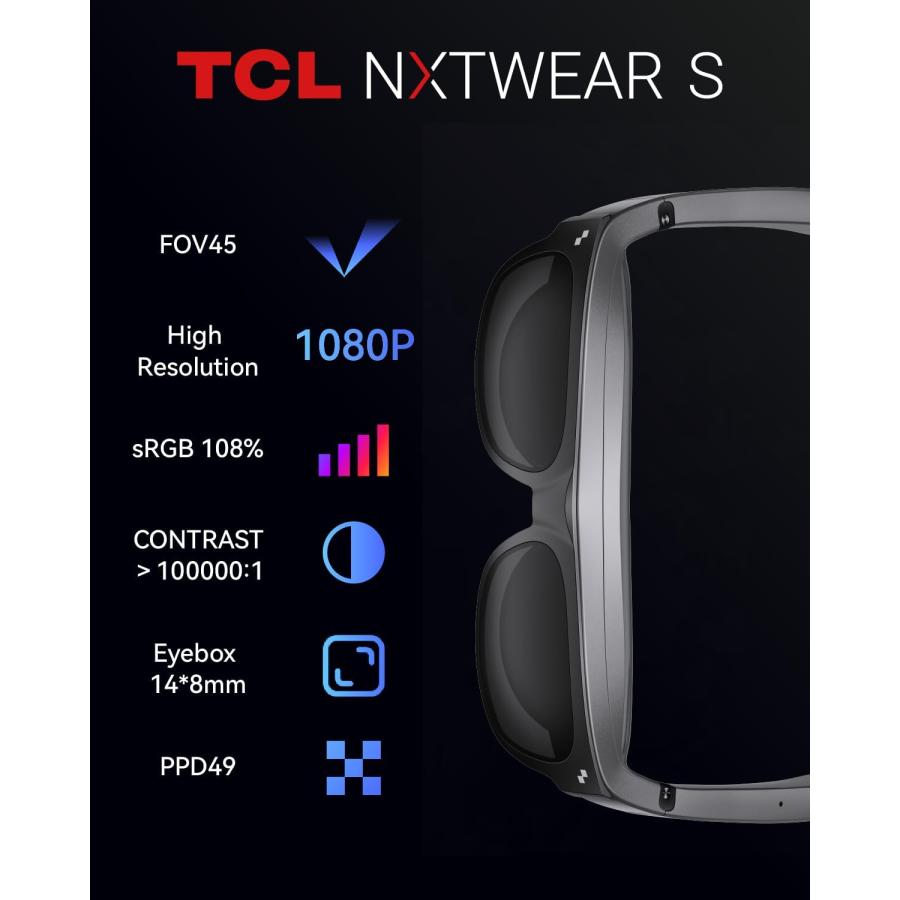 TCL RayNeo NXTWEAR S+ スマートグラス Amazon.co.jp: TCL RayNeo NXTWEAR S+ ARグラス スマートグラス