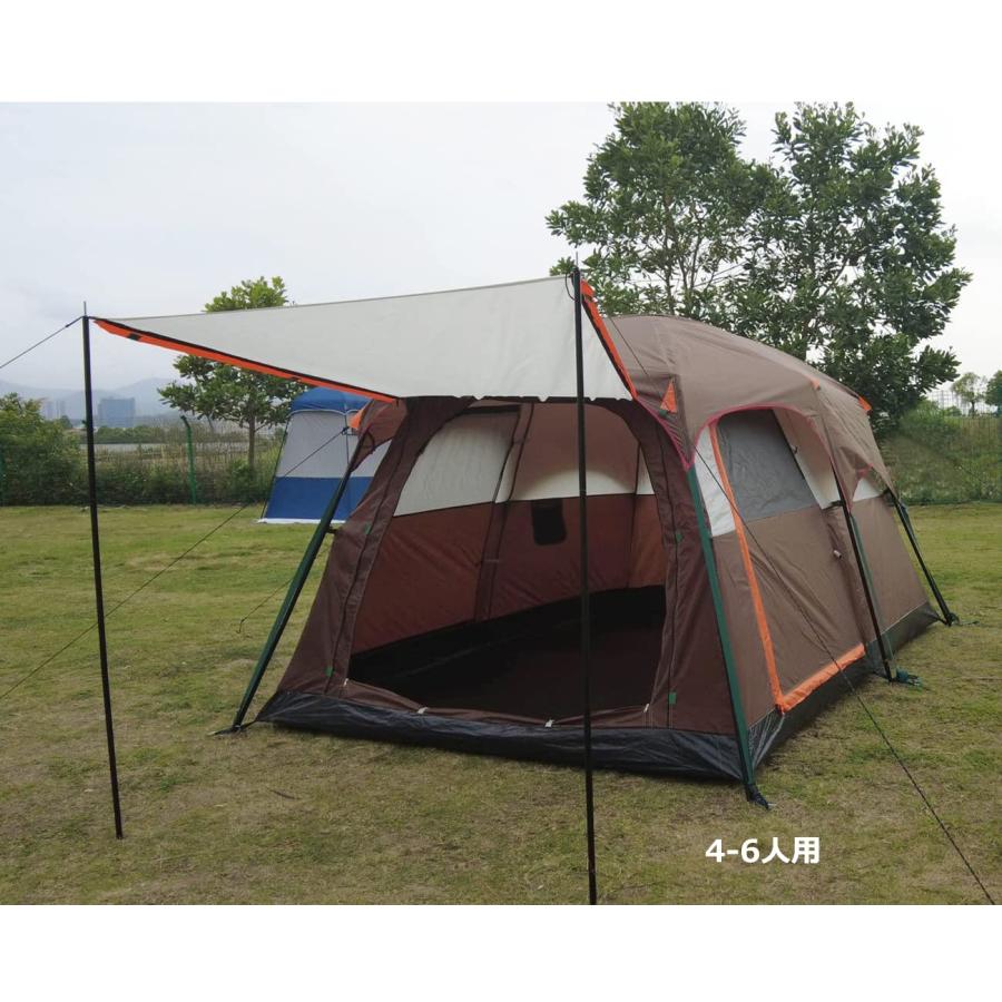 Fengzel Outdoor キャノピーテント リビング+2ルーム付き 4-6人