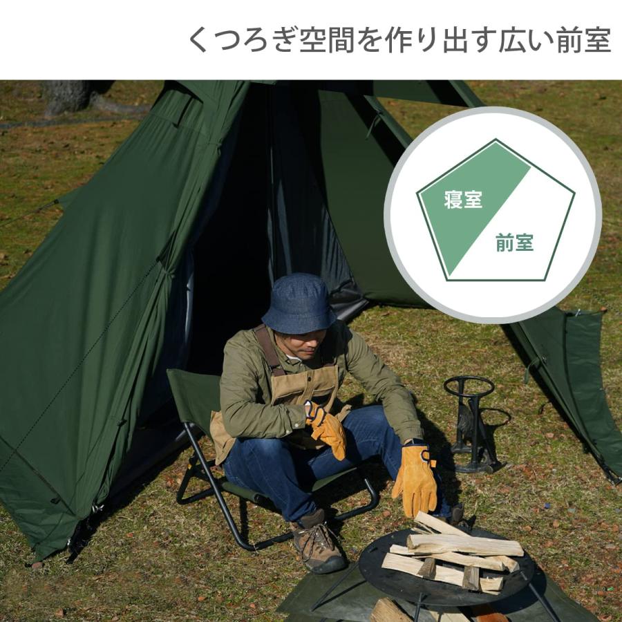 DOD(ディーオーディー) ムシャテント 1人用 火の粉に強い TC 素材の