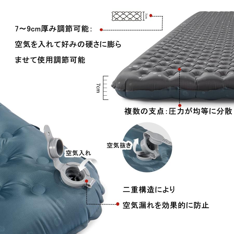 Naturehike エアマット　R5.8 高R値　7-9センチ Amazon.co.jp: Naturehike 高R値 R5.8 エアーマット 超軽量 約