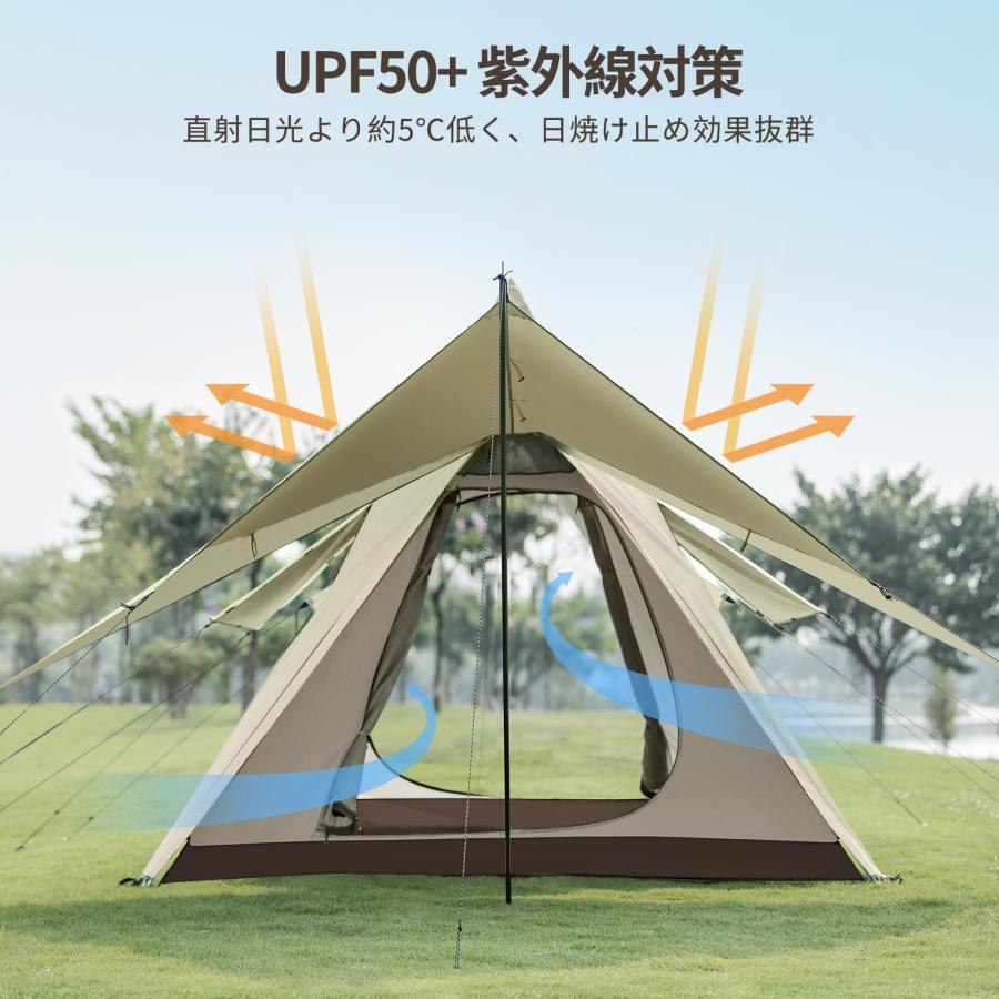 CAMEL CROWN 大型テント 二重層キャンプテント 5-6人用 CAMEL CROWN 大型テント 二重層キャンプテント 5-6人用