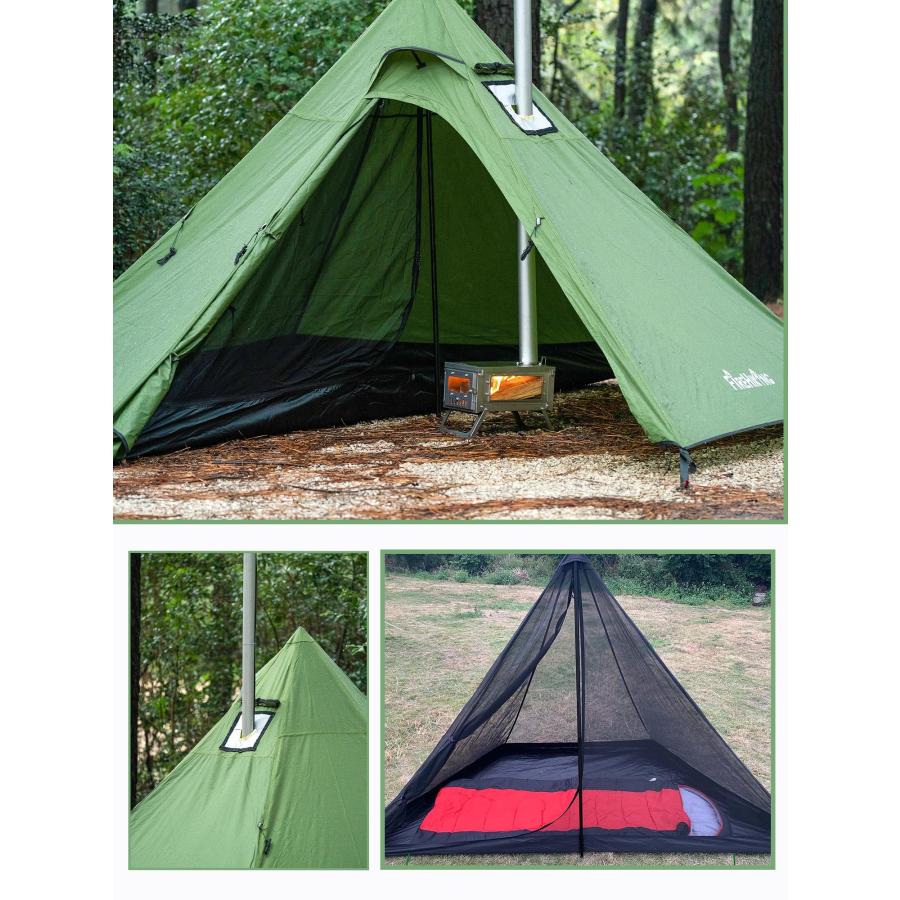 FireHiking 超軽量 ワンポールテント 煙突穴付き ティピーテント