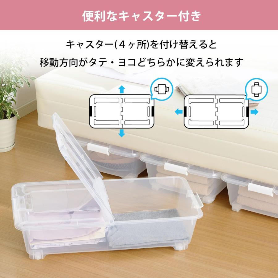 サンカ ベッド下の高さにぴったりおさまる収納ボックス スモークブラウン 3個セッ サンカ ベッド下の高さにぴったりおさまる収納ボックス スモーク