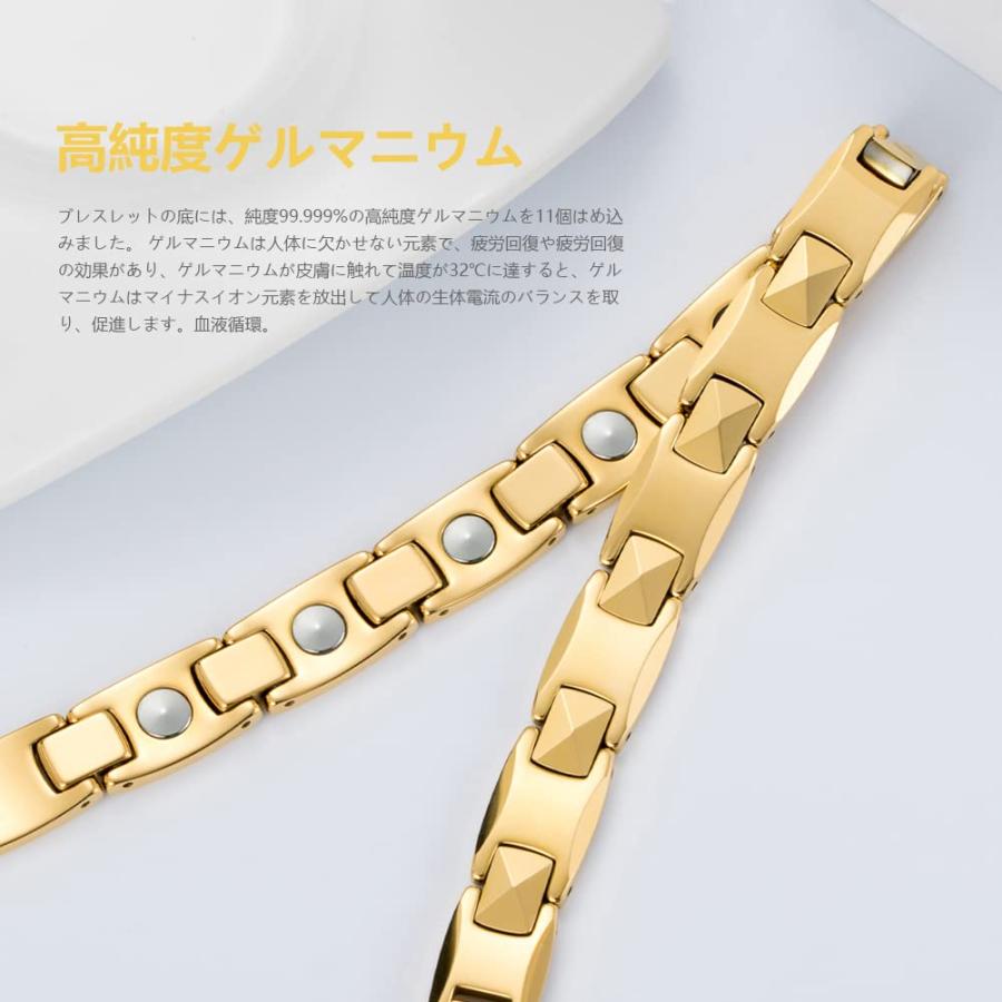 新品未使用　ゲルマ美雄ステンレスブレスII QIAOZILI 11粒 99.999%純ゲルマニウムブレスレット ステンレス