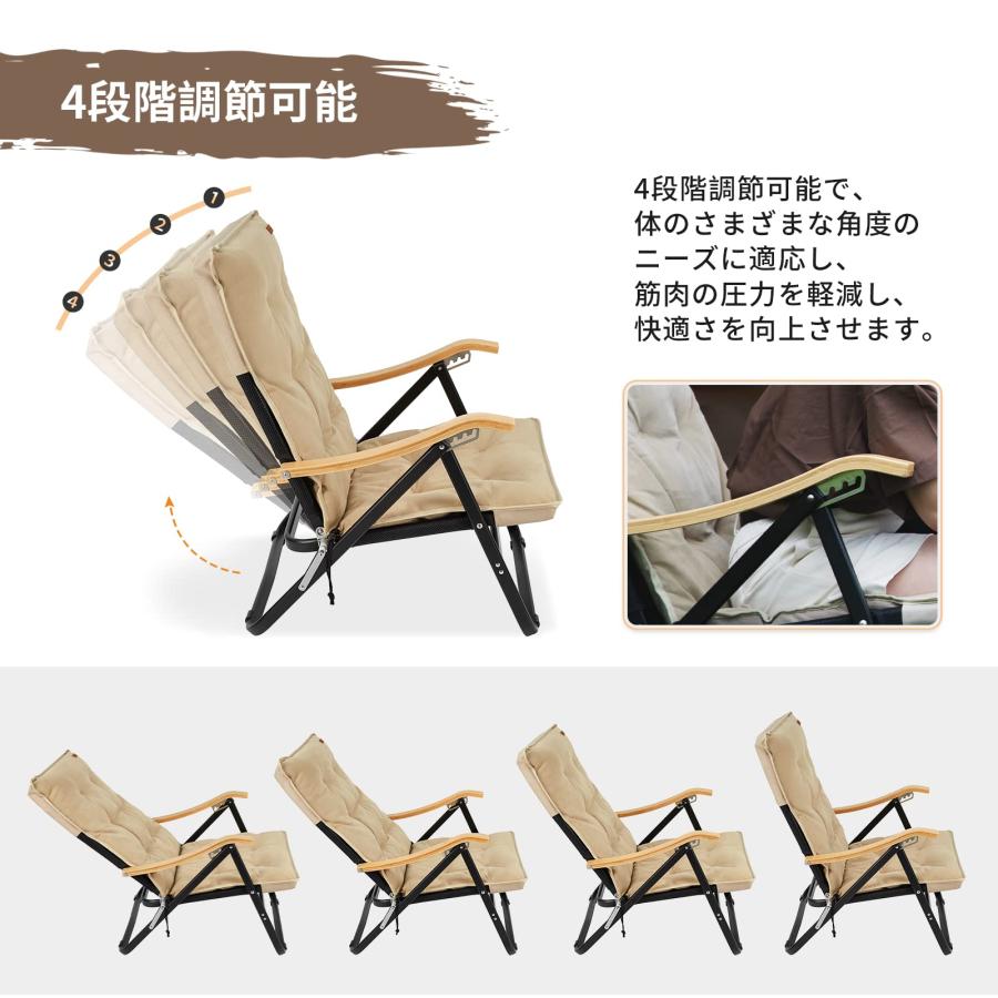 2個セット❣❊リクライニングチェア キャンプ椅子4段階調整耐荷重150kg Amazon.co.jp: DesertFox キャンプチェア リクライニングチェア
