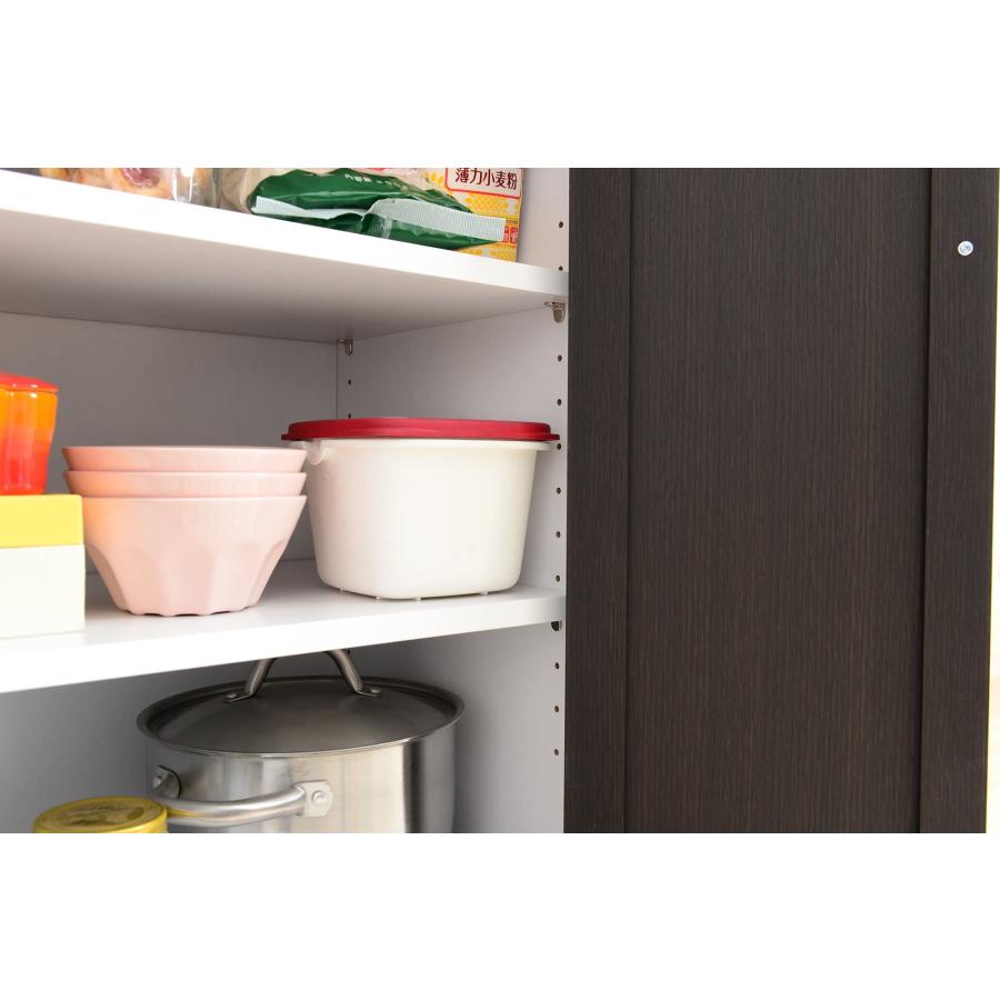 佐藤産業 Cafetira レンジ台 食器棚 幅58cm 奥行40cm 高さ120cm