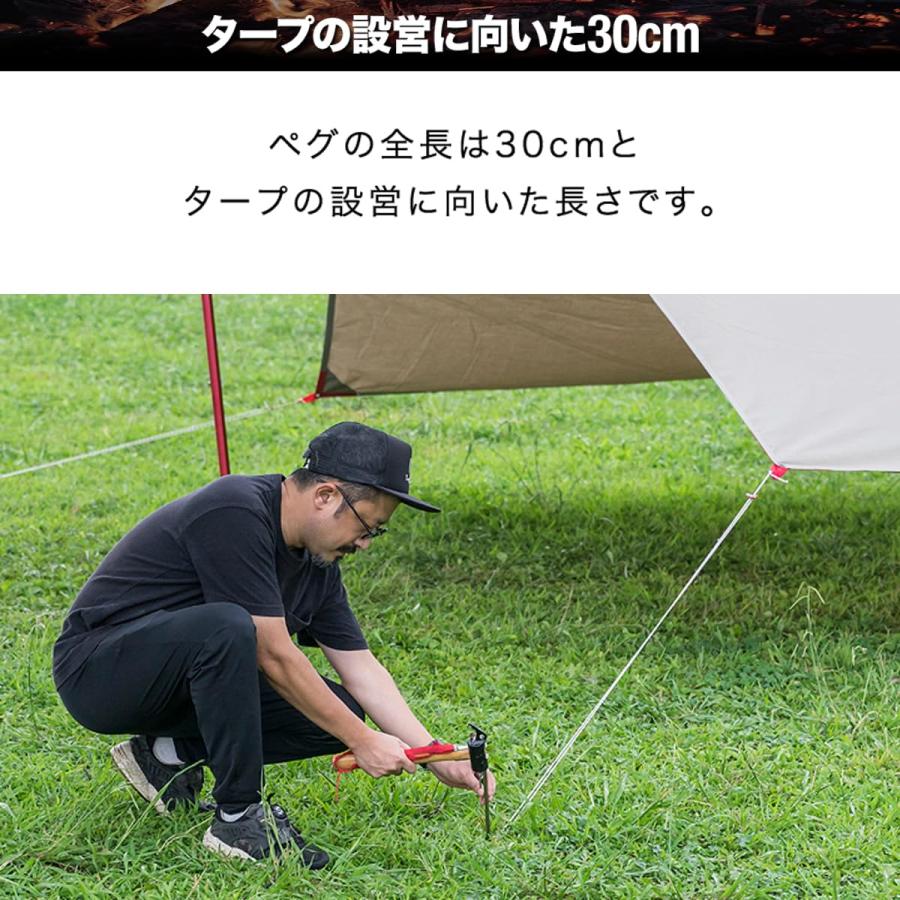 FIELDOOR チタンペグ テント用 タープ用 30cm 16本セット 軽くて