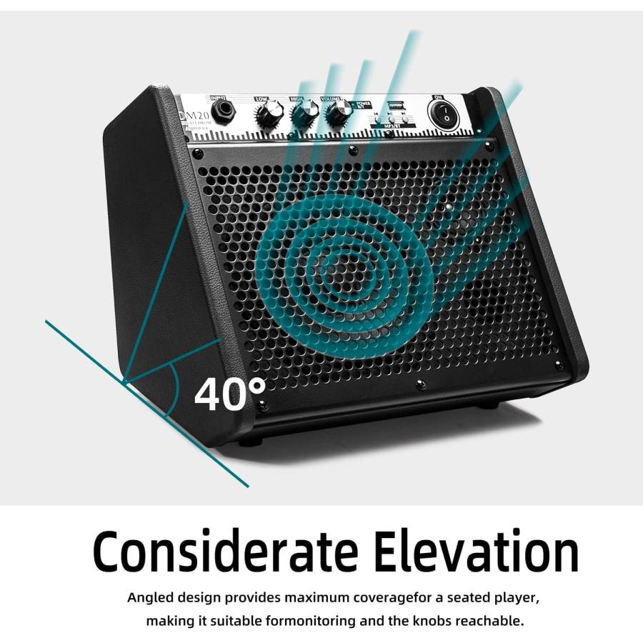 Coolmusic DM20 20W BT パーソナルモニターアンプ電気ドラムアンプ
