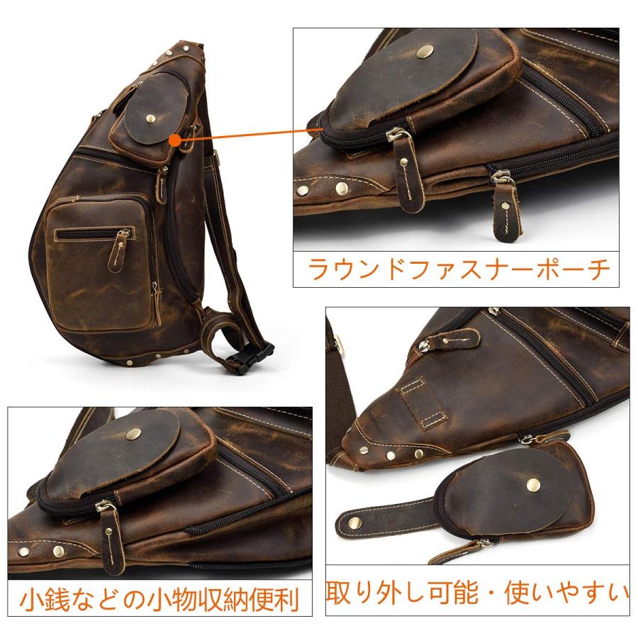 Artbrown ボディーバッグ 本革ショルダーバッグメンズ ART BROWN