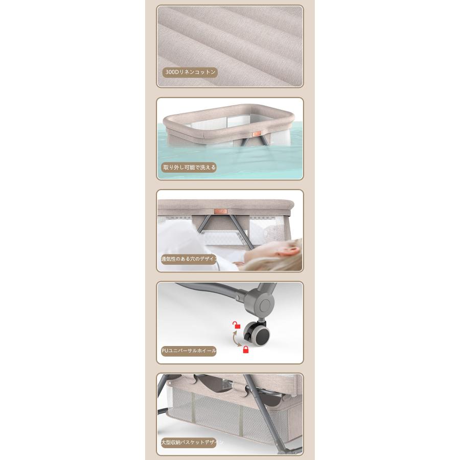 Luddy ベビーベッド ベビーラック ハイローベッド 折りたたみ 組み立て